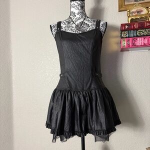 Faux leather murderina dress